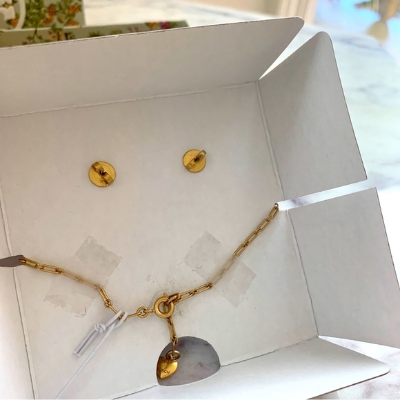Tory Burch Gold Roxanne Chain Bracelet & Stud Earrings Set - Picture 7 of 9